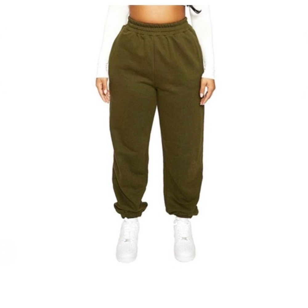 naked wardrobe Olive Green Cozy Track Pants